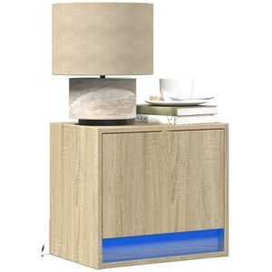 Wall-mounted Bedside Cabinets with led Lights 2 pcs Sonoma Oak Vidaxl Wall-mounted Bedside Cabinets with led Lights 2 pcs Sonoma Oak Vidaxl