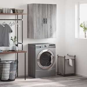 Wall Mounted Cabinet Grey Sonoma 69.5x34x90 cm Engineered Wood vidaXL Wall Mounted Cabinet Grey Sonoma 69.5x34x90 cm Engineered Wood vidaXL