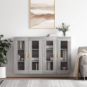 Wall Mounted Cabinets 2 pcs Grey Sonoma Engineered Wood Vidaxl Wall Mounted Cabinets 2 pcs Grey Sonoma Engineered Wood Vidaxl