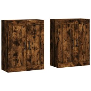 Wall Mounted Cabinets 2 pcs Smoked Oak Engineered Wood Vidaxl Wall Mounted Cabinets 2 pcs Smoked Oak Engineered Wood Vidaxl