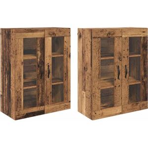 Wall Cabinets 2 pcs Old Wood 69.5 x 34 x 90 cm Engineered Wood vidaXL Wall Cabinets 2 pcs Old Wood 69.5 x 34 x 90 cm Engineered Wood vidaXL