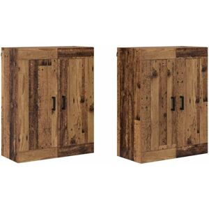 Wall-mounted Cabinet 2 pcs Old Wood 69.5 x 34 x 90 cm vidaXL Wall-mounted Cabinet 2 pcs Old Wood 69.5 x 34 x 90 cm vidaXL