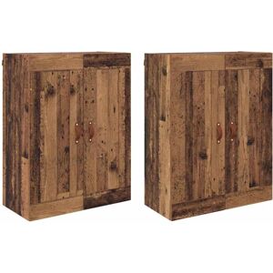 Wall-mounted Cabinet 2 pcs Old Wood 69.5 x 34 x 90 cm vidaXL Wall-mounted Cabinet 2 pcs Old Wood 69.5 x 34 x 90 cm vidaXL