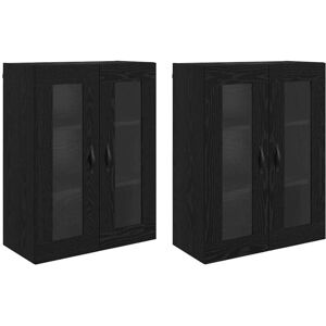 Wall Mounted Cabinets 2 pcs Black Oak 69.5 x 34 x 90 cm vidaXL Wall Mounted Cabinets 2 pcs Black Oak 69.5 x 34 x 90 cm vidaXL