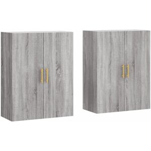 Wall Mounted Cabinets 2 pcs Grey Sonoma 69.5x34x90 cm Vidaxl Wall Mounted Cabinets 2 pcs Grey Sonoma 69.5x34x90 cm Vidaxl
