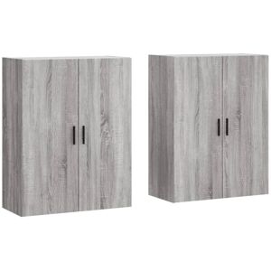 Wall Mounted Cabinets 2 pcs Grey Sonoma 69.5x34x90 cm vidaXL Wall Mounted Cabinets 2 pcs Grey Sonoma 69.5x34x90 cm vidaXL