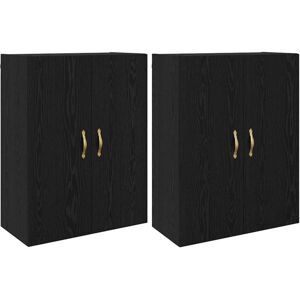 Wall Mounted Cabinets 2 pcs Black oak 69.5 x 34 x 90 cm Vidaxl Wall Mounted Cabinets 2 pcs Black oak 69.5 x 34 x 90 cm Vidaxl
