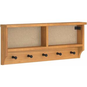vidaXL Wall Coat Rack SANDNES - Solid Pine Wood - 87x12x35 cm - Brown - Wall Coat Rack vidaXL Wall Coat Rack SANDNES - Solid Pine Wood - 87x12x35 cm - Brown - Wall Coat Rack