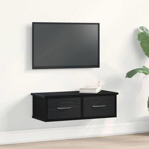 Wall Cabinet Black oak 60 x 26 x 18.5 cm Engineered Wood Vidaxl Wall Cabinet Black oak 60 x 26 x 18.5 cm Engineered Wood Vidaxl