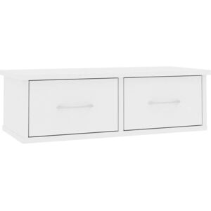 VidaXL Wall-mounted Drawer Shelf White 60x26x18.5 cm Engineered Wood - Wall Shelf with Drawers VidaXL Wall-mounted Drawer Shelf White 60x26x18.5 cm Engineered Wood - Wall Shelf with Drawers
