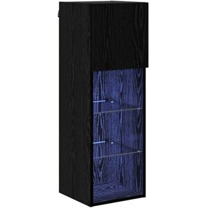Wall-mounted TV Cabinet Black Oak 30.5 x 30 x 90 cm vidaXL Wall-mounted TV Cabinet Black Oak 30.5 x 30 x 90 cm vidaXL