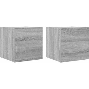 JINLEFU Wall Mounted TV Cabinet 2 pcs Grey Sonoma 30.5x30x30 cm vidaXL JINLEFU Wall Mounted TV Cabinet 2 pcs Grey Sonoma 30.5x30x30 cm vidaXL