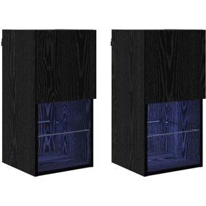Wall-mounted TV Cabinets 2 pcs Black Oak 30.5 x 30 x 60 cm vidaXL Wall-mounted TV Cabinets 2 pcs Black Oak 30.5 x 30 x 60 cm vidaXL