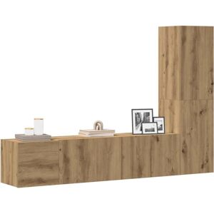 Bonnevie - Wall Mounted tv cabinets 3 pcs,TV stand,TV Unit Cabinet Artisan Oak Engineered Wood VSVS311140 Bonnevie - Wall Mounted tv cabinets 3 pcs,TV stand,TV Unit Cabinet Artisan Oak Engineered Wood VSVS311140