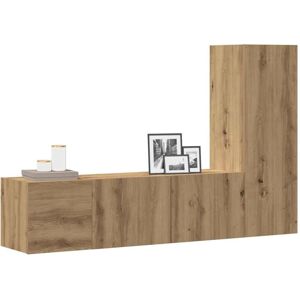 Bonnevie - Wall Mounted tv cabinets 3 pcs,TV stand,TV Unit Cabinet Artisan Oak Engineered Wood VSVS482314 Bonnevie - Wall Mounted tv cabinets 3 pcs,TV stand,TV Unit Cabinet Artisan Oak Engineered Wood VSVS482314