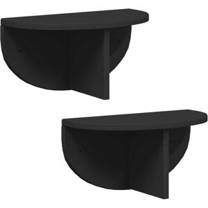 Wall Shelf 2 pcs Black 38 x 19 x 19 cm Engineered Wood vidaXL Wall Shelf 2 pcs Black 38 x 19 x 19 cm Engineered Wood vidaXL