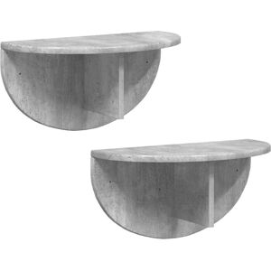 Wall Shelf 2 pcs Concrete Grey 48 x 24 x 24 cm Engineered Wood vidaXL Wall Shelf 2 pcs Concrete Grey 48 x 24 x 24 cm Engineered Wood vidaXL