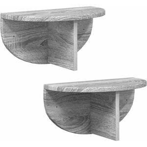 Wall Shelf 2 pcs Grey Sonoma 38 x 19 x 19 cm Engineered Wood vidaXL Wall Shelf 2 pcs Grey Sonoma 38 x 19 x 19 cm Engineered Wood vidaXL