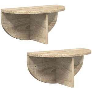 Wall Shelf 2 pcs Sonoma Oak 38 x 19 x 19 cm Engineered Wood vidaXL Wall Shelf 2 pcs Sonoma Oak 38 x 19 x 19 cm Engineered Wood vidaXL