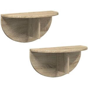 Wall Shelf 2 pcs Sonoma Oak 48 x 24 x 24 cm Engineered Wood vidaXL Wall Shelf 2 pcs Sonoma Oak 48 x 24 x 24 cm Engineered Wood vidaXL