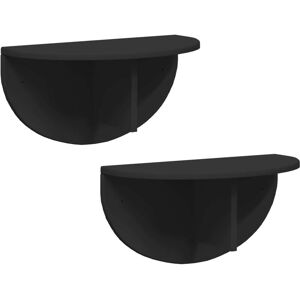 Wall Shelf 2 pcs Black 48 x 24 x 24 cm Engineered Wood vidaXL Wall Shelf 2 pcs Black 48 x 24 x 24 cm Engineered Wood vidaXL