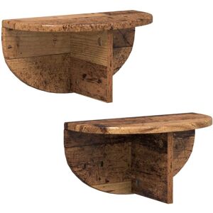 Wall Shelf 2 pcs Old Wood 38 x 19 x 19 cm Engineered Wood vidaXL Wall Shelf 2 pcs Old Wood 38 x 19 x 19 cm Engineered Wood vidaXL