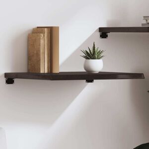 Wall Shelf Dark Brown 60x50x(2-4) cm Treated Solid Wood Oak vidaXL Wall Shelf Dark Brown 60x50x(2-4) cm Treated Solid Wood Oak vidaXL