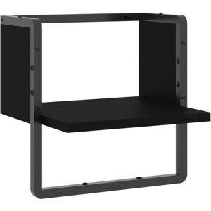 Wall Shelf with Bar Black 30x25x30 cm Vidaxl Wall Shelf with Bar Black 30x25x30 cm Vidaxl