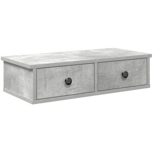 Wall Shelf with Drawers Concrete Grey 60x28x15 cm Engineered Wood vidaXL Wall Shelf with Drawers Concrete Grey 60x28x15 cm Engineered Wood vidaXL