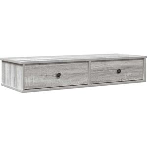 Wall Shelf with Drawers Grey Sonoma 100x37.5x19 cm Engineered Wood Vidaxl Wall Shelf with Drawers Grey Sonoma 100x37.5x19 cm Engineered Wood Vidaxl