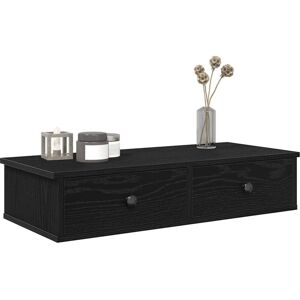 Wall Shelf with Drawers Black 80x31x17 cm Engineered Wood Vidaxl Wall Shelf with Drawers Black 80x31x17 cm Engineered Wood Vidaxl
