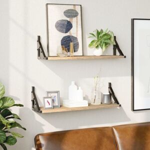 Wall Shelves 2 pcs Sonoma Oak 60x15x15.5 cm vidaXL Wall Shelves 2 pcs Sonoma Oak 60x15x15.5 cm vidaXL