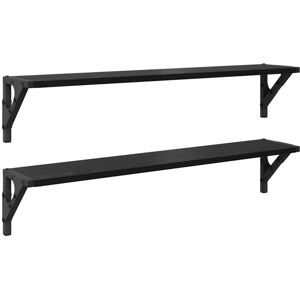 Wall Shelves 2 pcs Black Oak 80 x 15 x 15.5 cm Engineered Wood vidaXL Wall Shelves 2 pcs Black Oak 80 x 15 x 15.5 cm Engineered Wood vidaXL