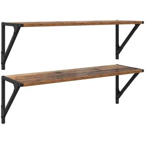 Wall Shelves 2 pcs Old Wood 80 x 25 x 25.5 cm Engineered Wood vidaXL Wall Shelves 2 pcs Old Wood 80 x 25 x 25.5 cm Engineered Wood vidaXL
