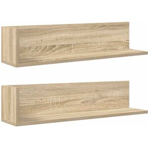 Wall Shelves 2 pcs Sonoma Oak 75x16.5x16.5 cm Engineered Wood vidaXL Wall Shelves 2 pcs Sonoma Oak 75x16.5x16.5 cm Engineered Wood vidaXL