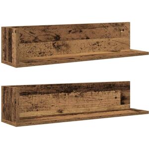 Wall Shelves 2 pcs Old Wood 75x16.5x16.5 cm Engineered Wood vidaXL Wall Shelves 2 pcs Old Wood 75x16.5x16.5 cm Engineered Wood vidaXL