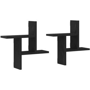 Wall Shelves 2 pcs Black Oak 38x12x38 cm Engineered Wood Vidaxl Wall Shelves 2 pcs Black Oak 38x12x38 cm Engineered Wood Vidaxl