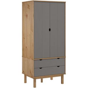 Wardrobe otta Brown and Grey 76.5x53x172 cm Solid Wood Pine Vidaxl Wardrobe otta Brown and Grey 76.5x53x172 cm Solid Wood Pine Vidaxl