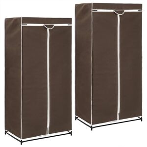 Wardrobes 2 pcs Brown 75x50x160 cm vidaXL Wardrobes 2 pcs Brown 75x50x160 cm vidaXL