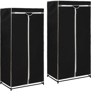 Wardrobes 2 pcs Black 75x50x160 cm vidaXL Wardrobes 2 pcs Black 75x50x160 cm vidaXL