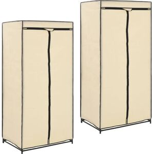 Wardrobes 2 pcs Cream 75x50x160 cm vidaXL Wardrobes 2 pcs Cream 75x50x160 cm vidaXL