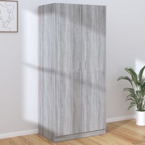 Wardrobe Grey Sonoma 80x50x180 cm Engineered Wood Vidaxl Wardrobe Grey Sonoma 80x50x180 cm Engineered Wood Vidaxl