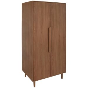 SWEEEK Wardrobe with walnut wood effect, 2 doors, 1 bar and 2 shelves, Juliana 80x55x180 cm SWEEEK Wardrobe with walnut wood effect, 2 doors, 1 bar and 2 shelves, Juliana 80x55x180 cm