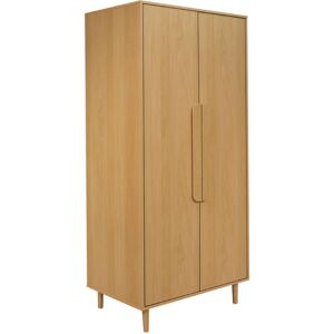 SWEEEK Wardrobe with oak wood effect, 2 doors, 1 bar and 2 shelves, Juliana 80x55x180 cm SWEEEK Wardrobe with oak wood effect, 2 doors, 1 bar and 2 shelves, Juliana 80x55x180 cm