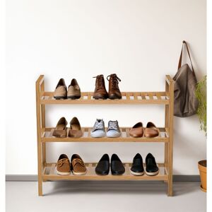 Hallowood Furniture - Waverly Oak Wooden Shoe Rack, Stackable 3-Tier Light Oak Shoe Rack, Wide Organiser Stand for Entryway, Hallway or Garage, Holds Hallowood Furniture - Waverly Oak Wooden Shoe Rack, Stackable 3-Tier Light Oak Shoe Rack, Wide Organiser Stand for Entryway, Hallway or Garage, Holds