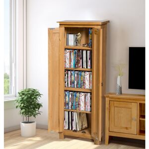 Hallowood Furniture - Waverly Oak dvd Cabinet , Slimline Solid Wood dvd Storage Unit with 2 Doors and 5 Shelves in Lacquered Finish, Narrow Media Hallowood Furniture - Waverly Oak dvd Cabinet , Slimline Solid Wood dvd Storage Unit with 2 Doors and 5 Shelves in Lacquered Finish, Narrow Media