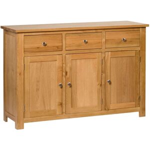 Hallowood Furniture Waverly Oak Large Sideboard with 3 Drawers & Cupboard with Shelves, Sideboard Storage Cabinet, Light Oak Wide Sideboard, Wooden Hallowood Furniture Waverly Oak Large Sideboard with 3 Drawers & Cupboard with Shelves, Sideboard Storage Cabinet, Light Oak Wide Sideboard, Wooden