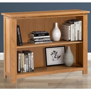 Hallowood Furniture - Waverly Oak Wide Bookcase with 1 Adjustable Shelf, Wooden Low Bookshelf, Solid Oak Shelf Unit for Bedroom, Home Office, Living Hallowood Furniture - Waverly Oak Wide Bookcase with 1 Adjustable Shelf, Wooden Low Bookshelf, Solid Oak Shelf Unit for Bedroom, Home Office, Living