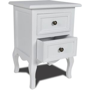Nightstand with 2 Drawers MDF White vidaXL Nightstand with 2 Drawers MDF White vidaXL