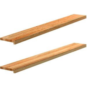 vidaXL Light Brown 2 Pcs Wooden Window Sills - Window Sill vidaXL Light Brown 2 Pcs Wooden Window Sills - Window Sill